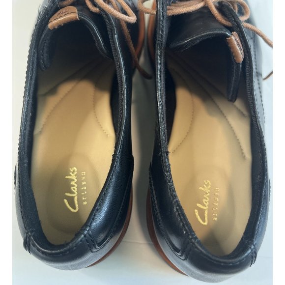 Clarks Teadale Rhea Womens 7M Leather Black Tan Lace Up Platform Oxford Shoes - Picture 8 of 16